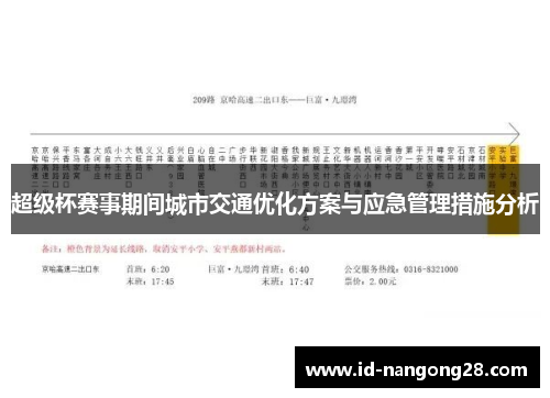 超级杯赛事期间城市交通优化方案与应急管理措施分析